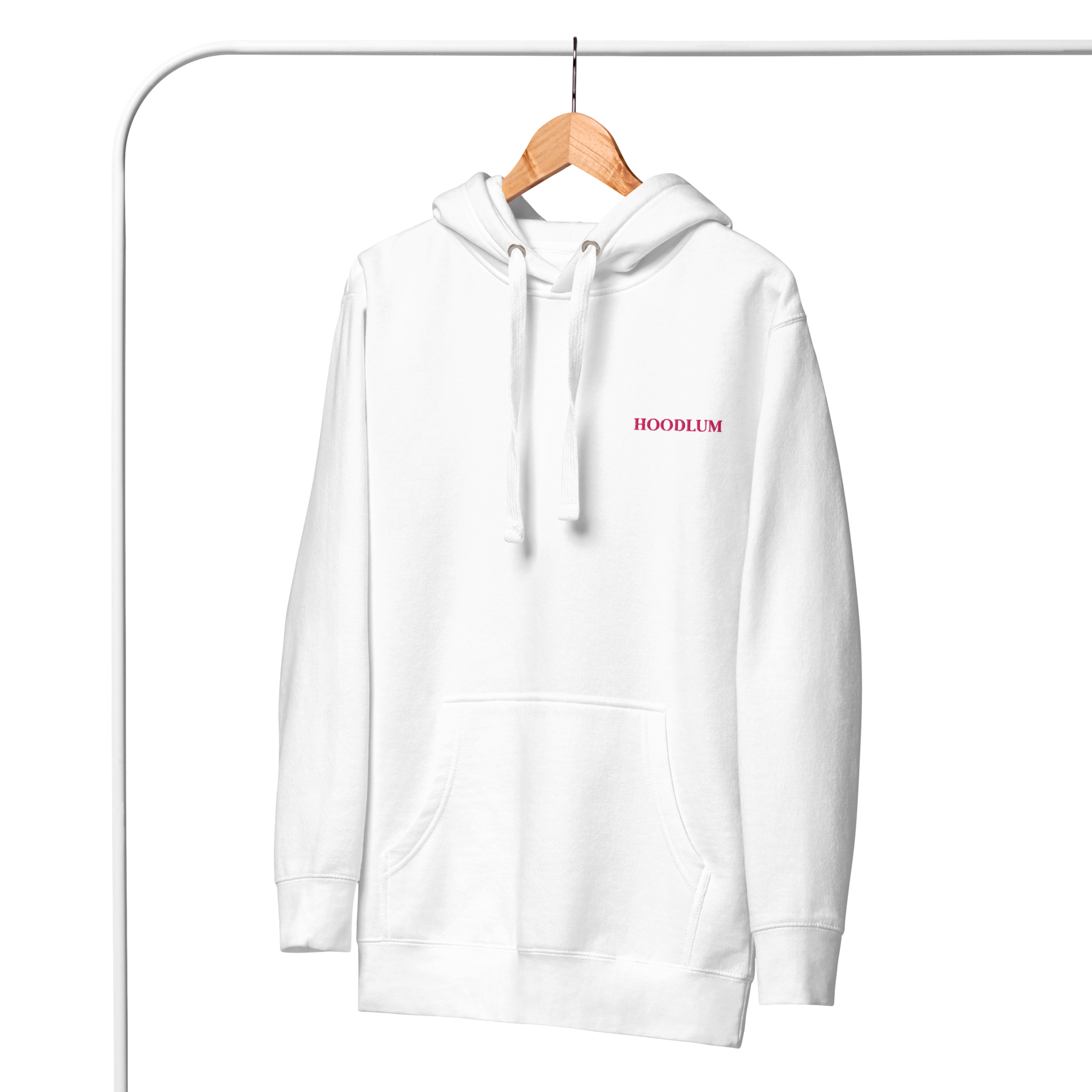 Hoodlum Classic Hoodie White w/ Pink