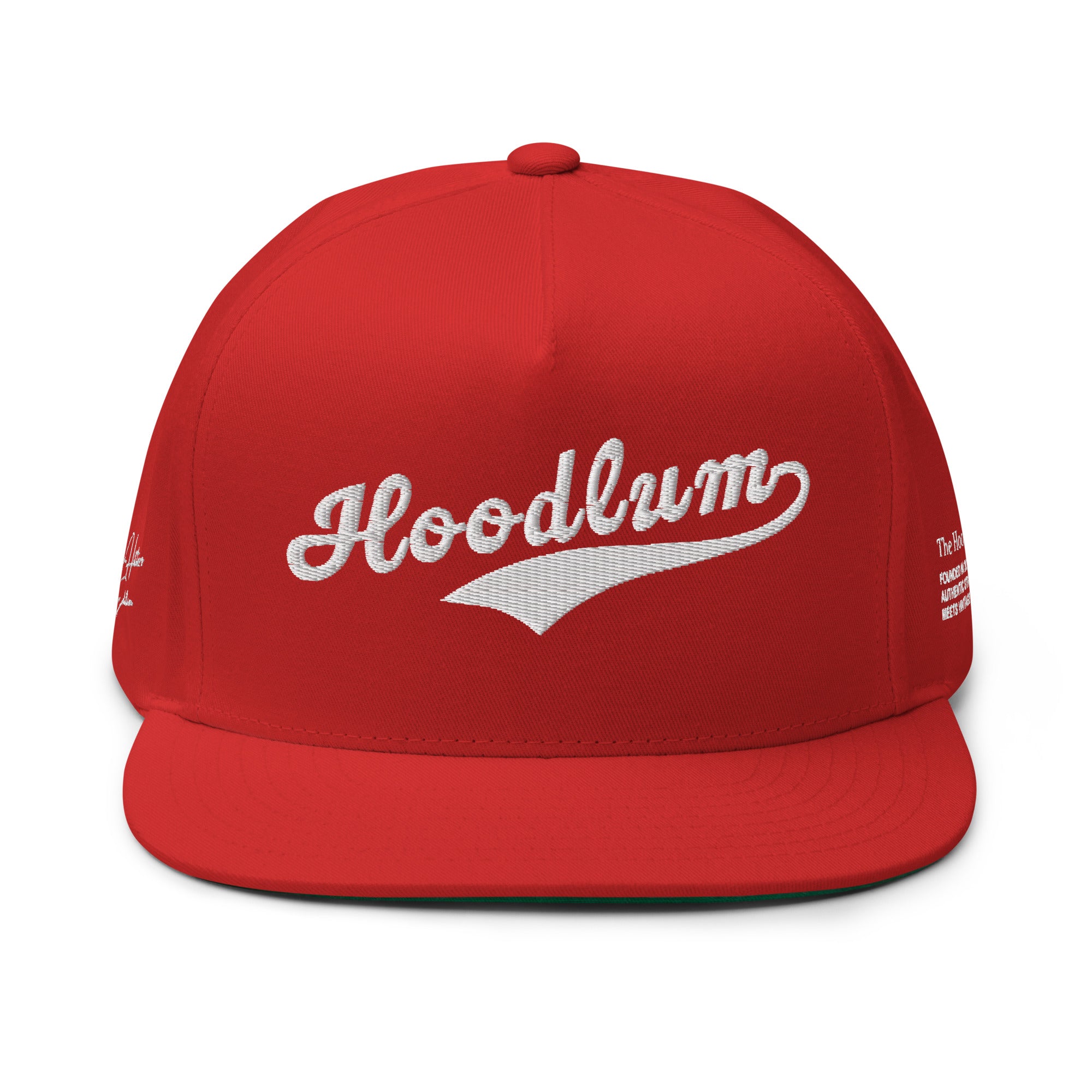 Flat Bill Baseball Cap: Heavy Hitters Edition - Crimson Red Classic - The Hoodlum Co.