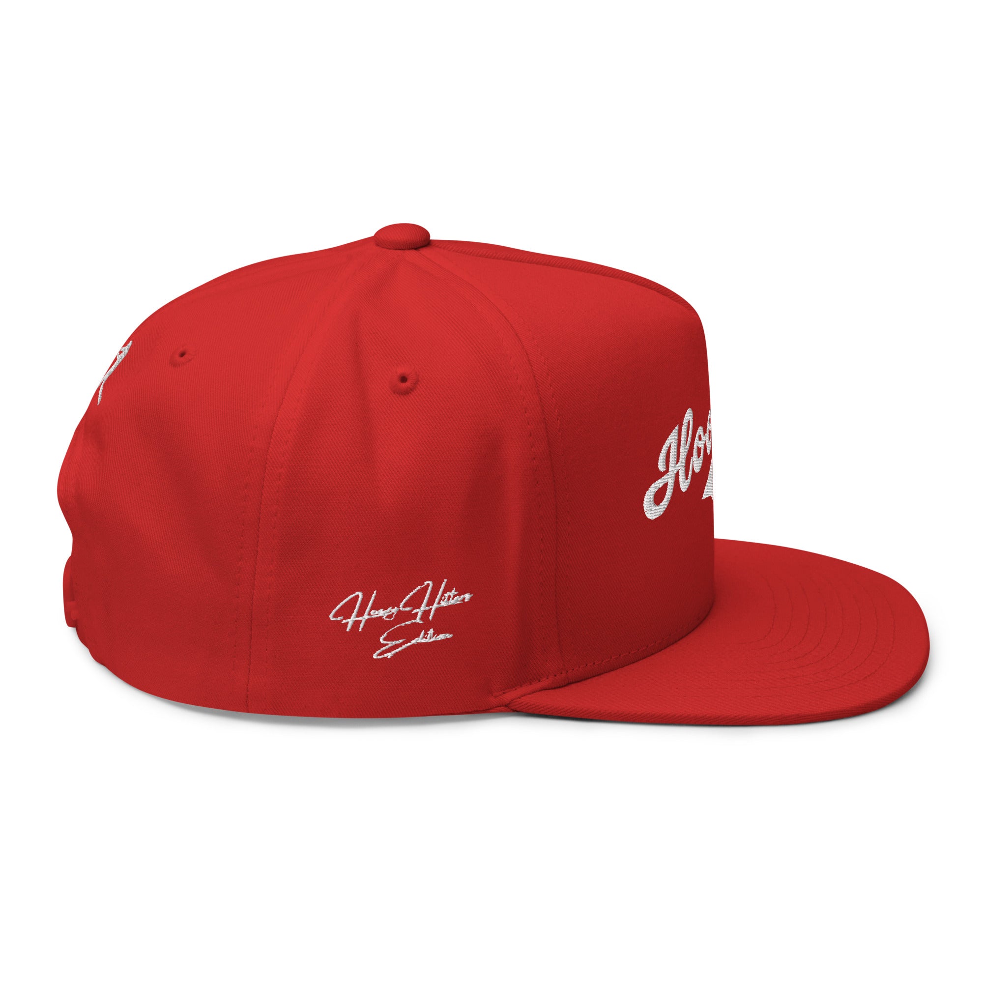 Flat Bill Baseball Cap: Heavy Hitters Edition - Crimson Red Classic - The Hoodlum Co.
