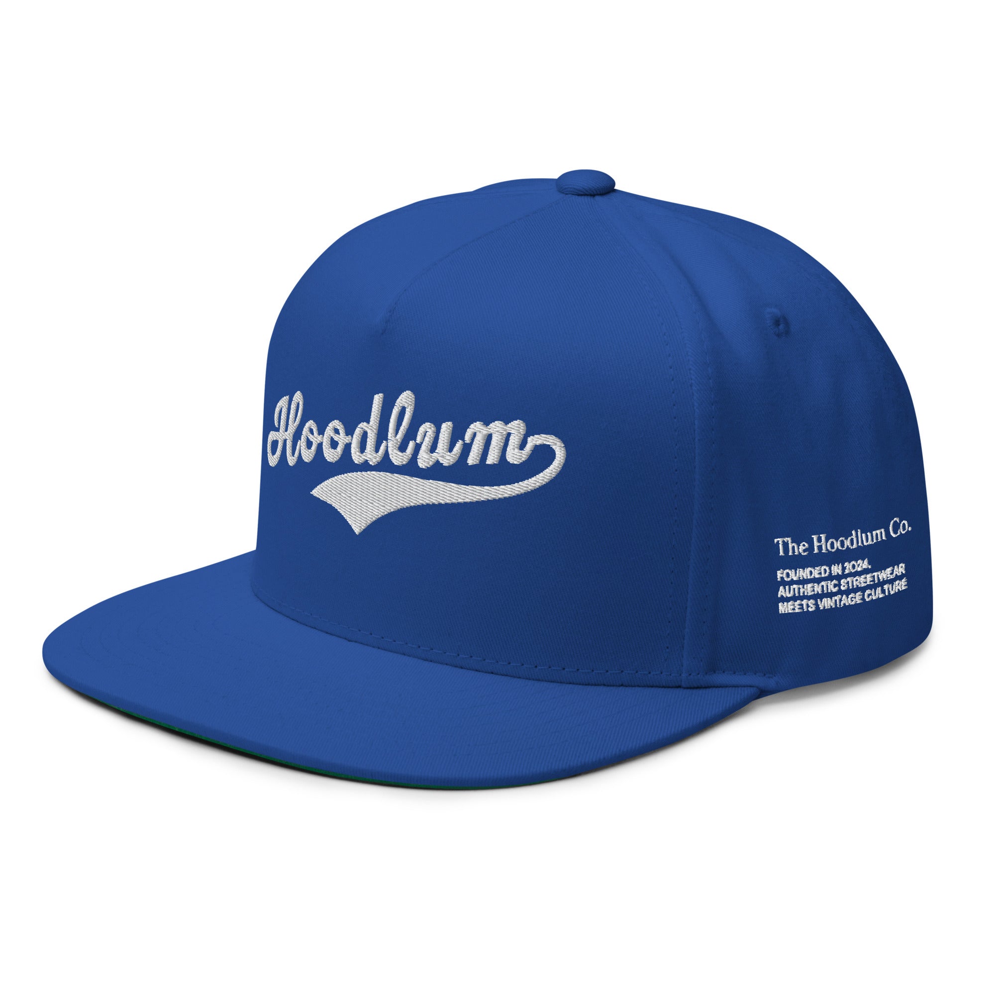Flat Bill Baseball Cap: Heavy Hitters Edition - Sapphire Strike - The Hoodlum Co.