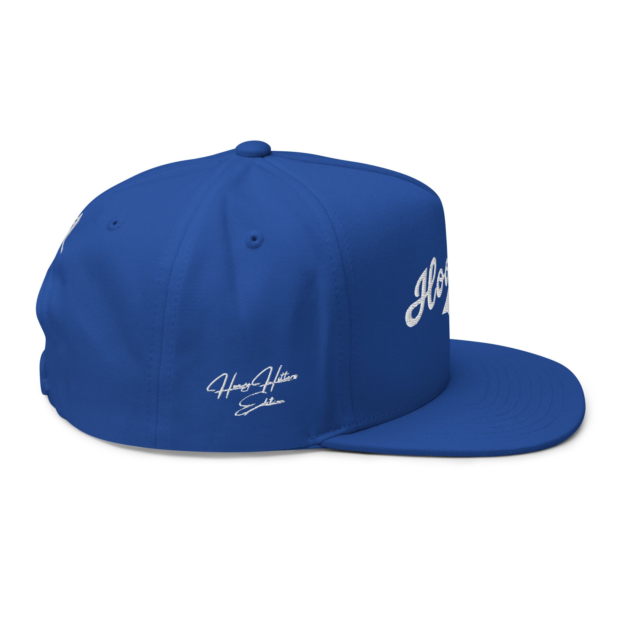 Flat Bill Baseball Cap: Heavy Hitters Edition - Sapphire Strike - The Hoodlum Co.