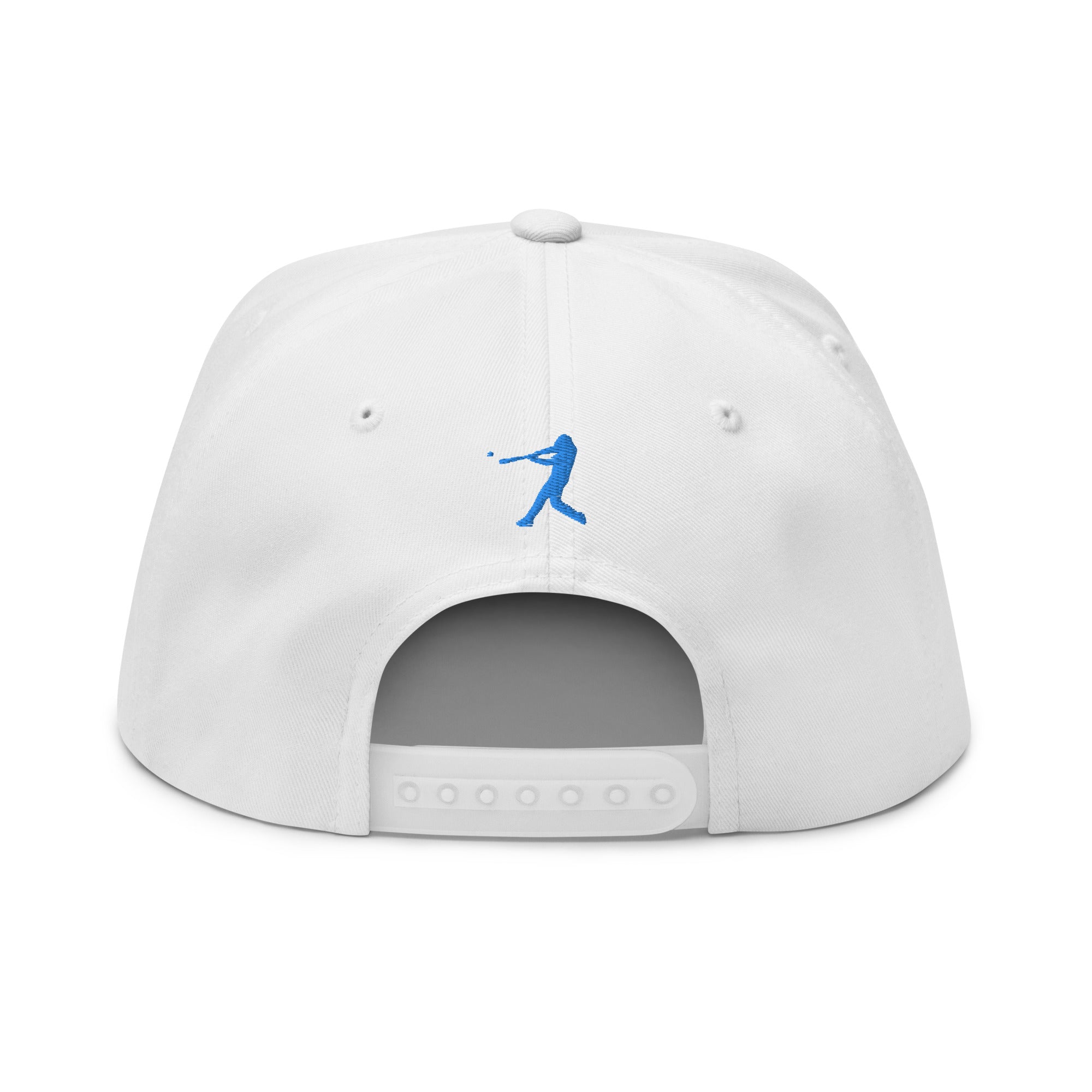 Flat Bill Baseball Cap: Heavy Hitters Edition - Blanco Blue Swash - The Hoodlum Co.