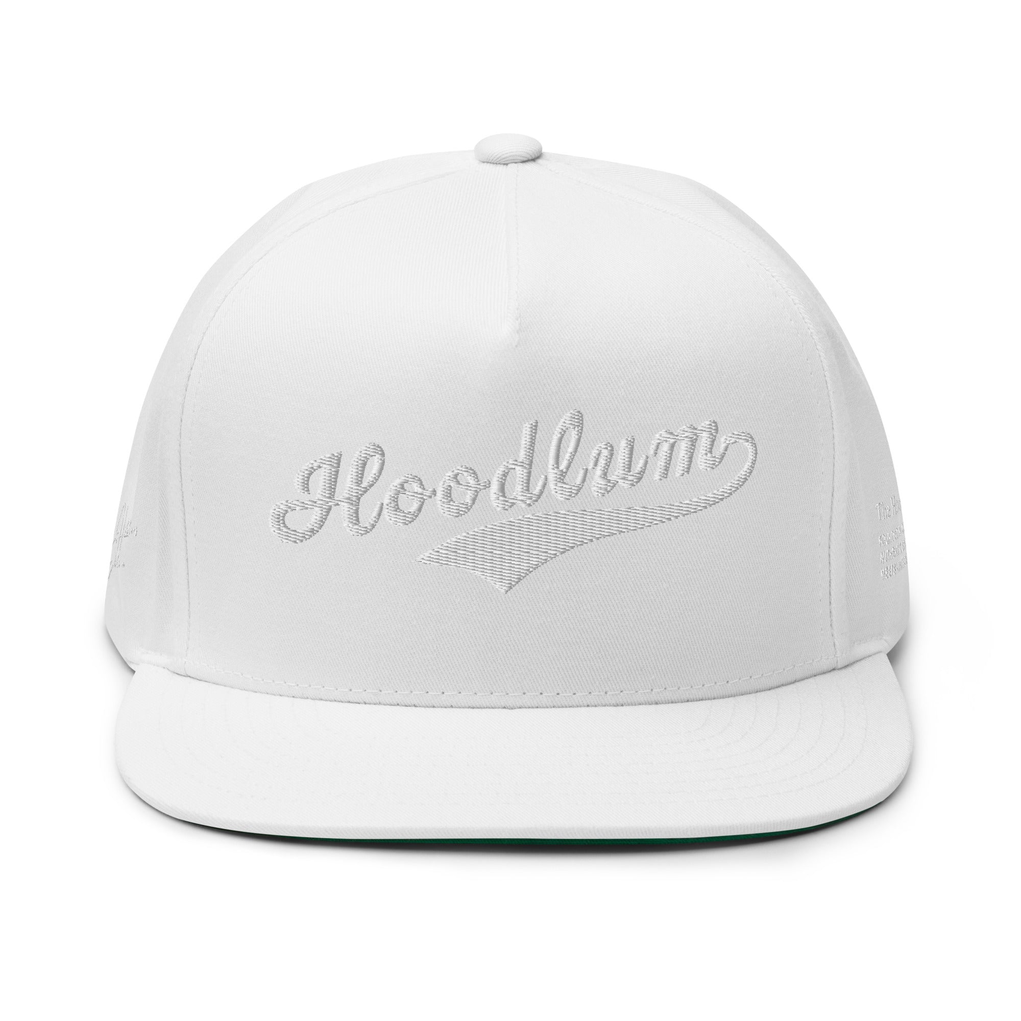 Flat Bill Baseball Cap: Heavy Hitters Edition - Blazing White - The Hoodlum Co.