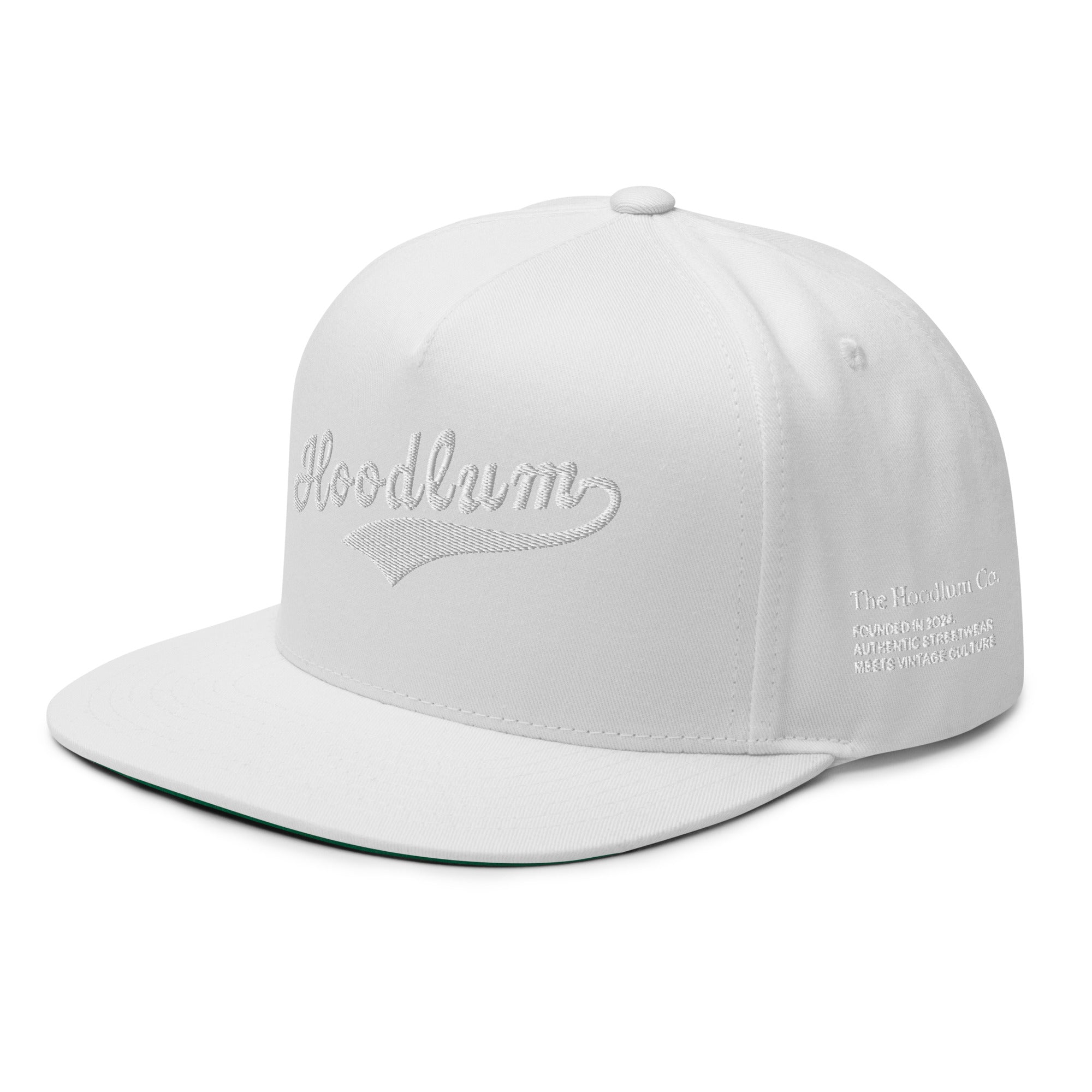 Flat Bill Baseball Cap: Heavy Hitters Edition - Blazing White - The Hoodlum Co.