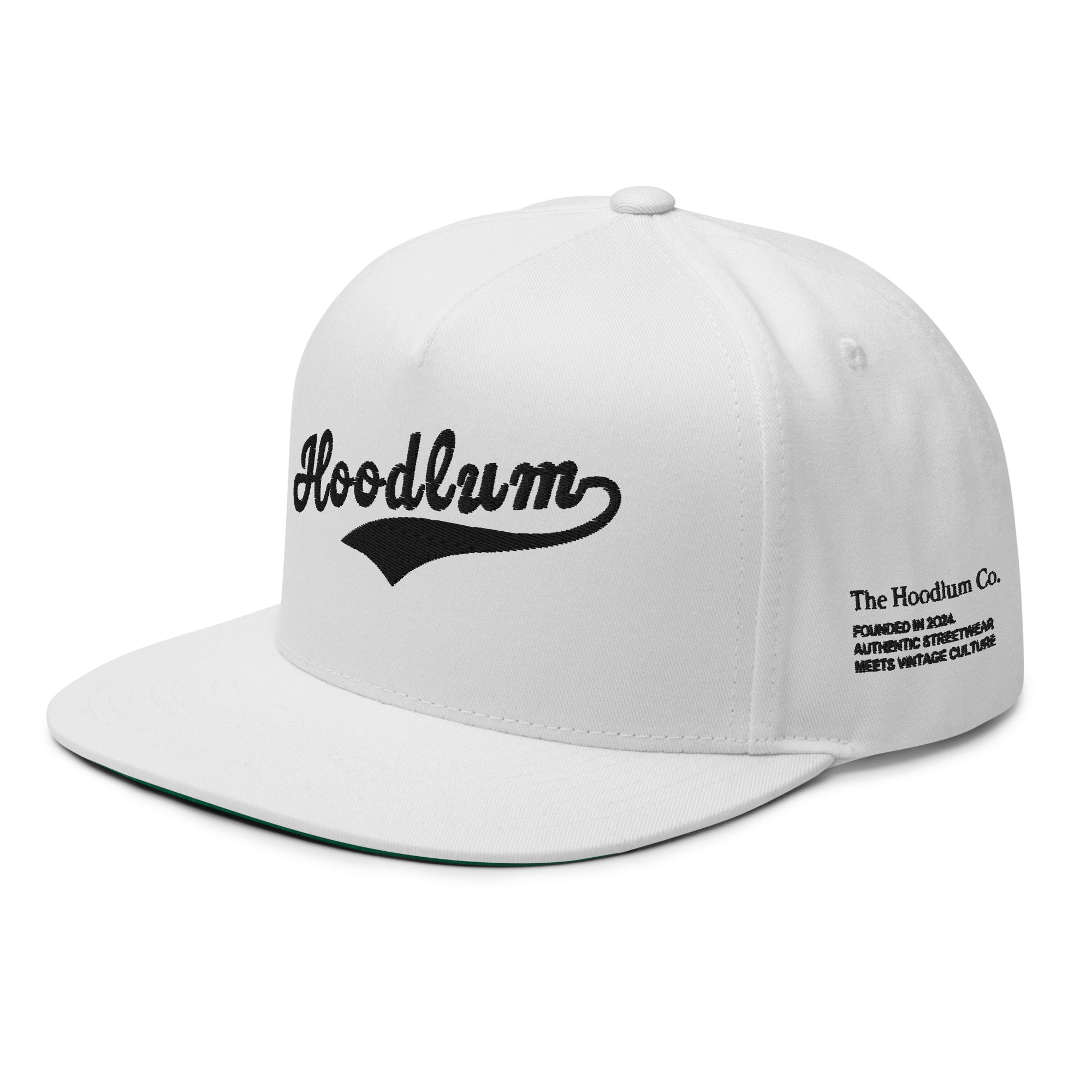 Flat Bill Baseball Cap: Heavy Hitters Edition - White Knight - The Hoodlum Co.