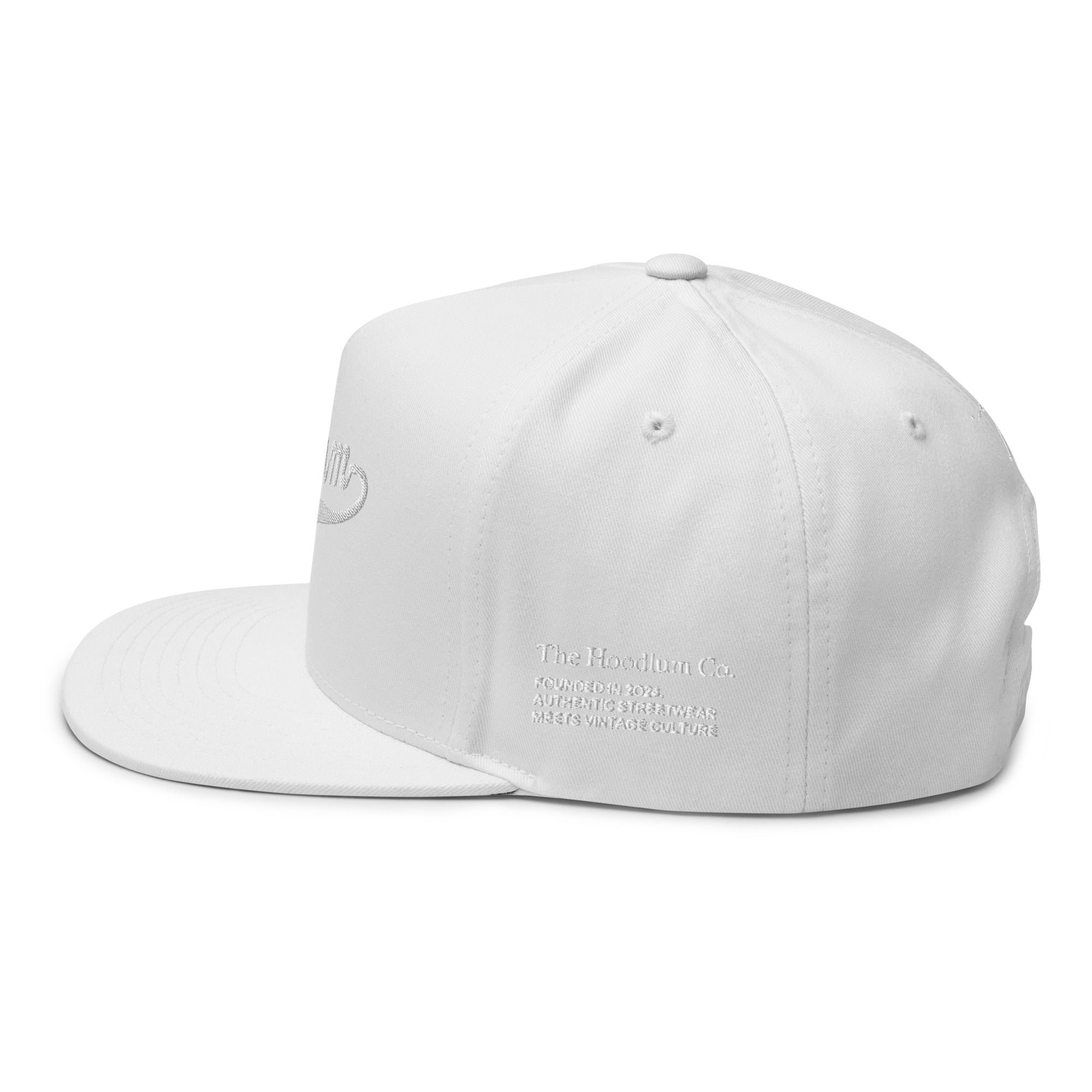 Flat Bill Baseball Cap: Heavy Hitters Edition - Blazing White - The Hoodlum Co.