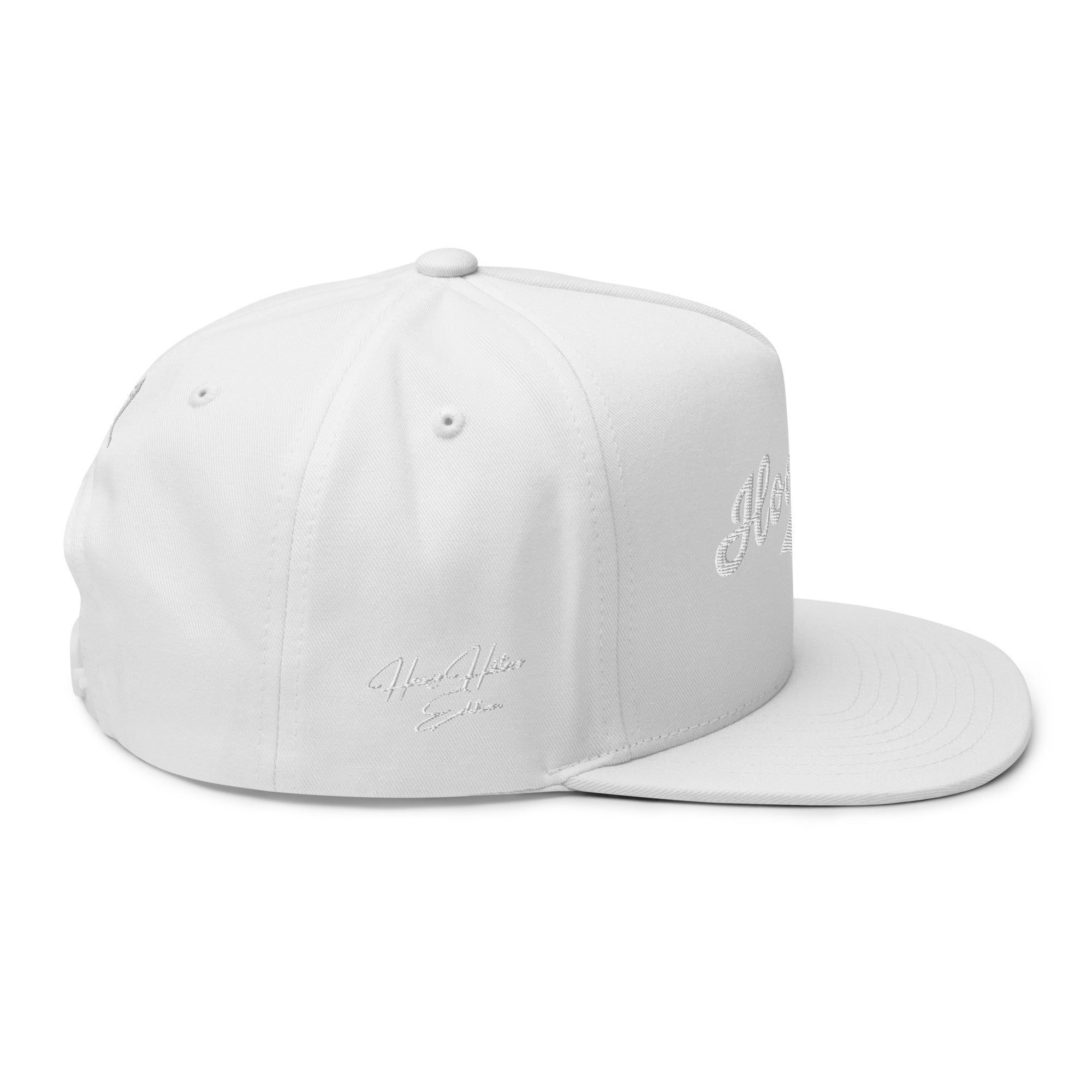 Flat Bill Baseball Cap: Heavy Hitters Edition - Blazing White - The Hoodlum Co.