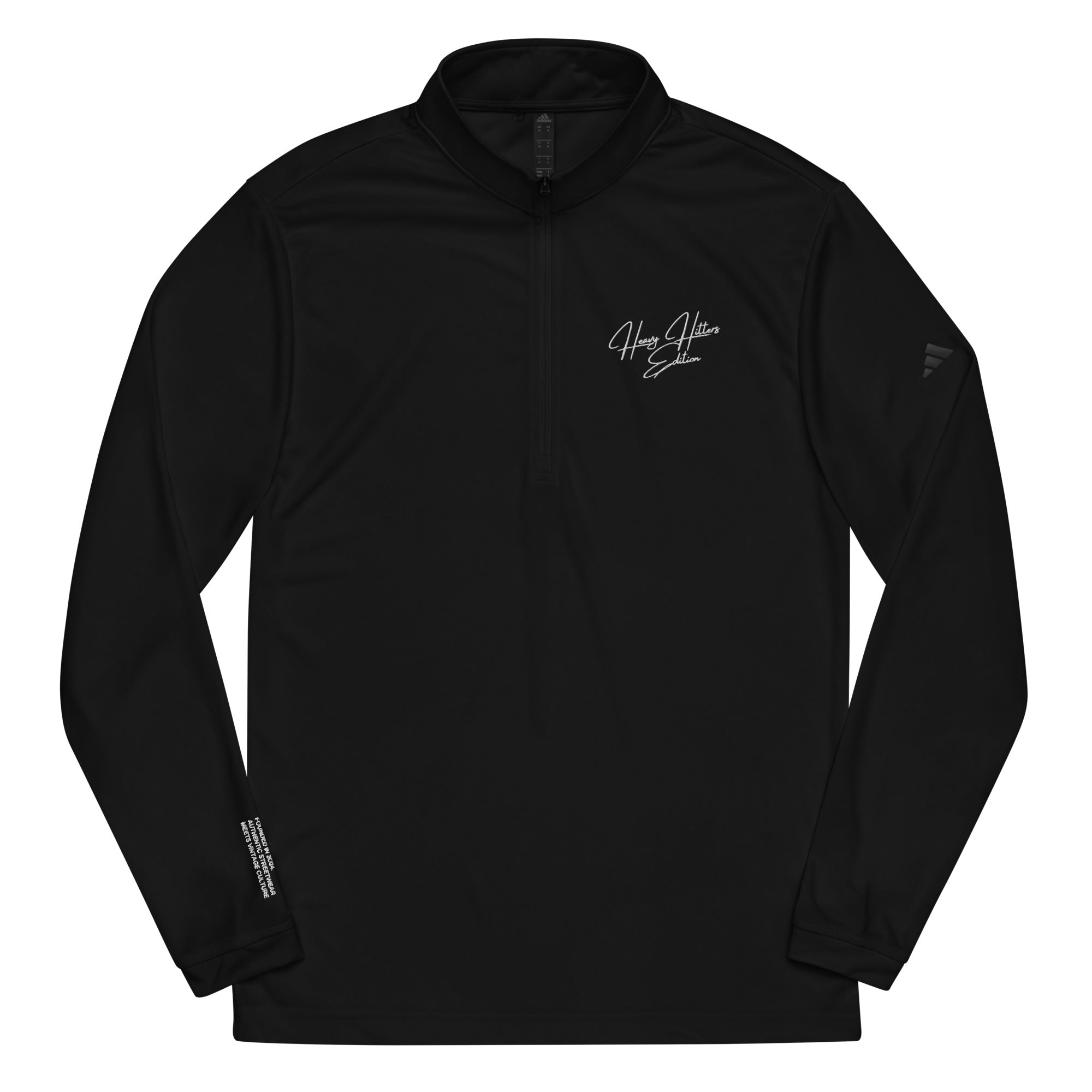 Adidas—inspired Hoodlum Quarter Zip Pullover - Heavy Hitters Edition - White Stitch - The Hoodlum Co.