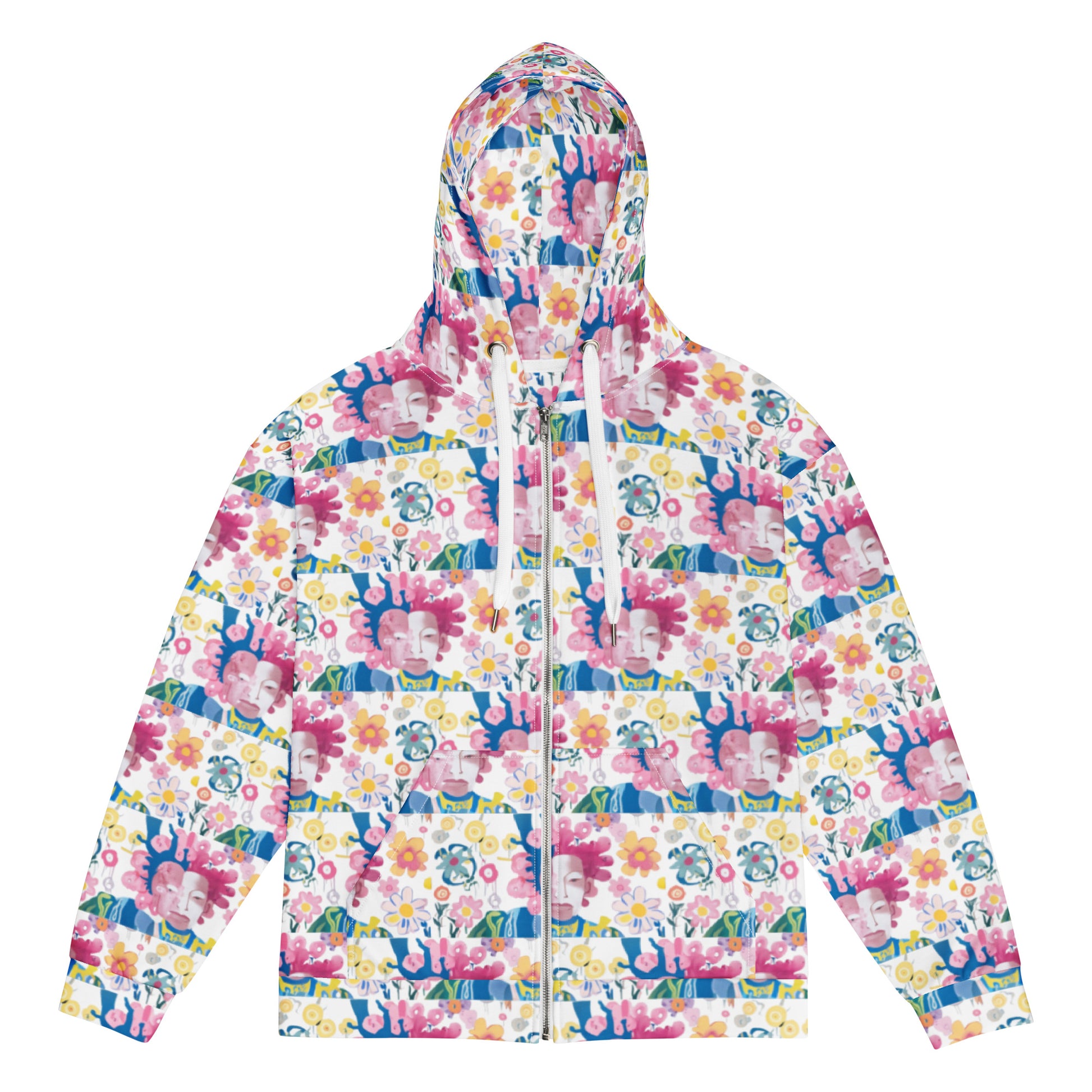 Royal Graffiti Blossom Zip-Up Hoodie - The Hoodlum Co.