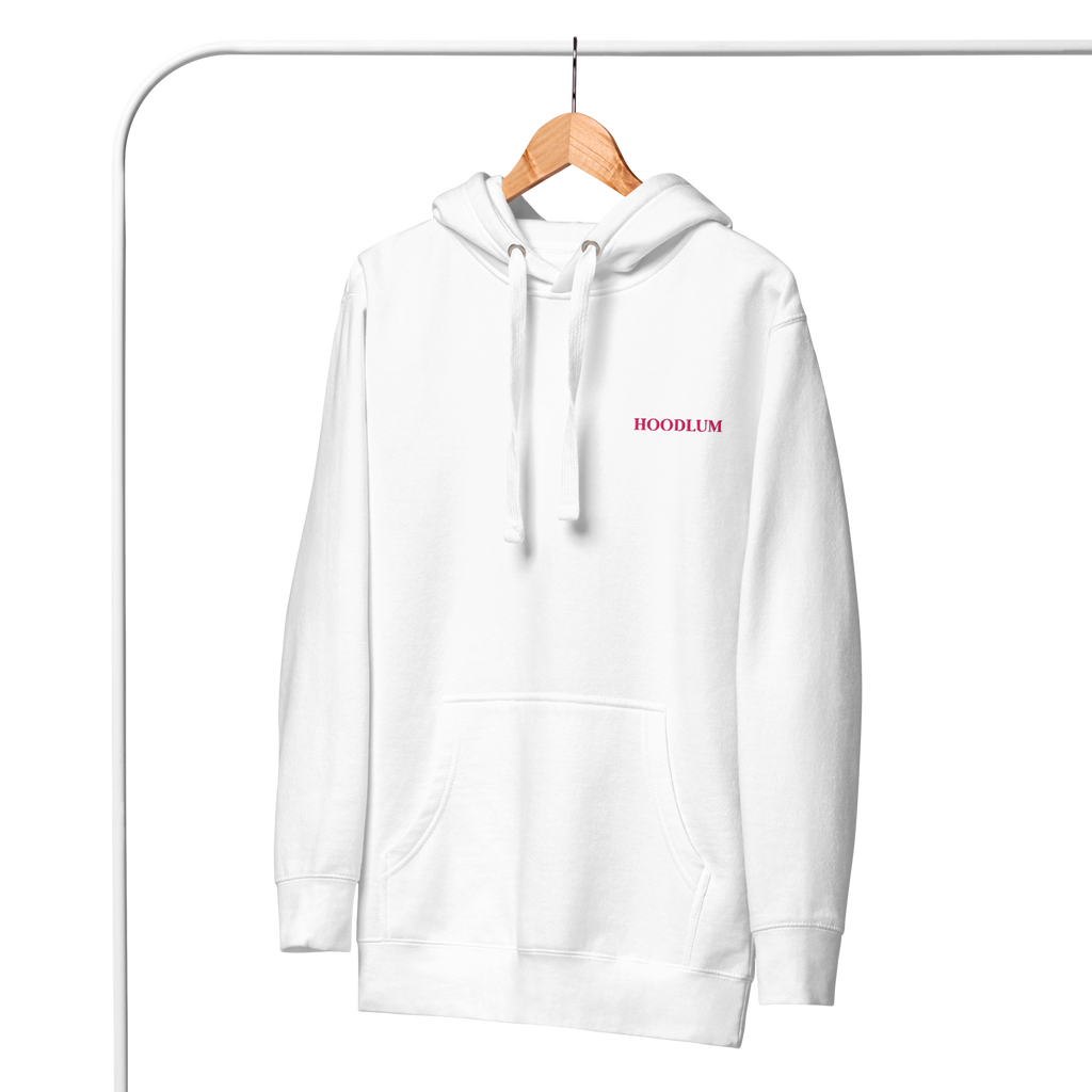 Hoodlum Classic Hoodie White w/ Pink