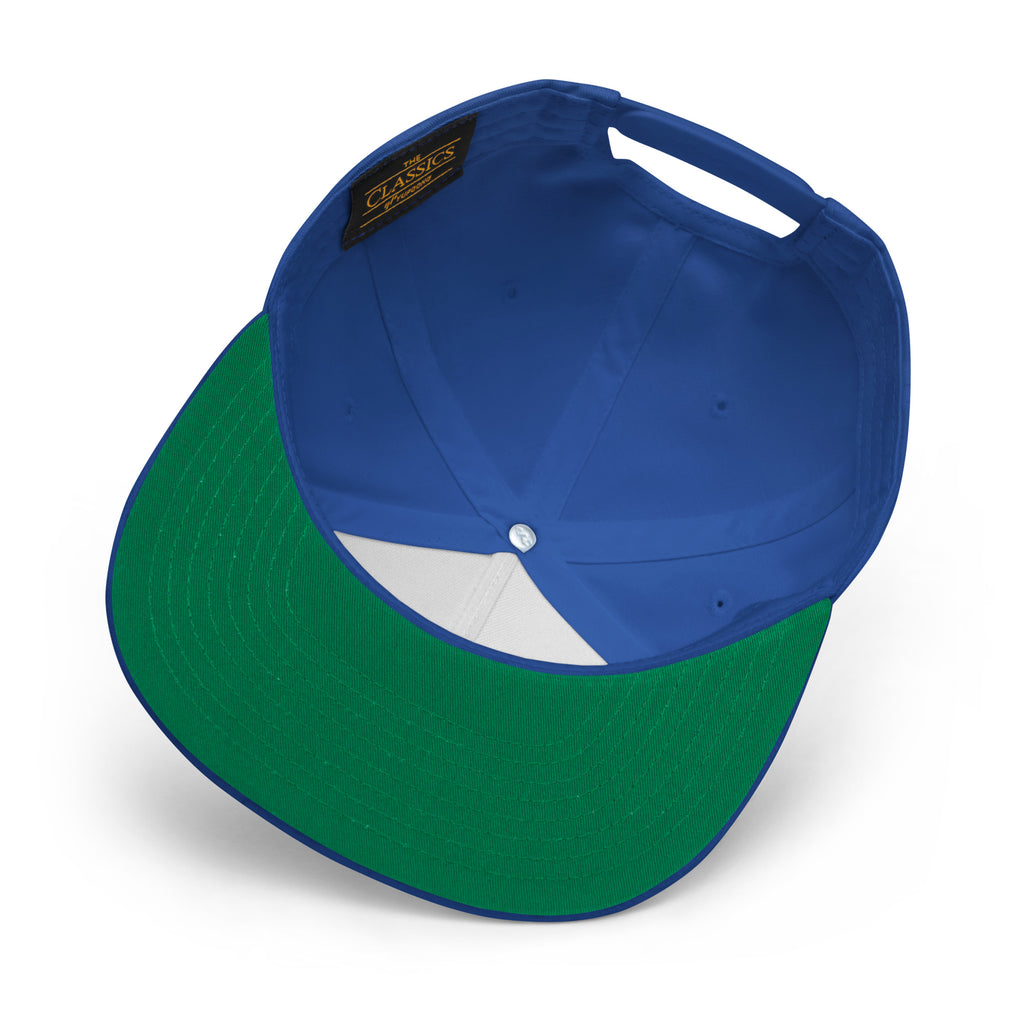 Flat Bill Baseball Cap: Heavy Hitters Edition - Sapphire Strike - The Hoodlum Co.
