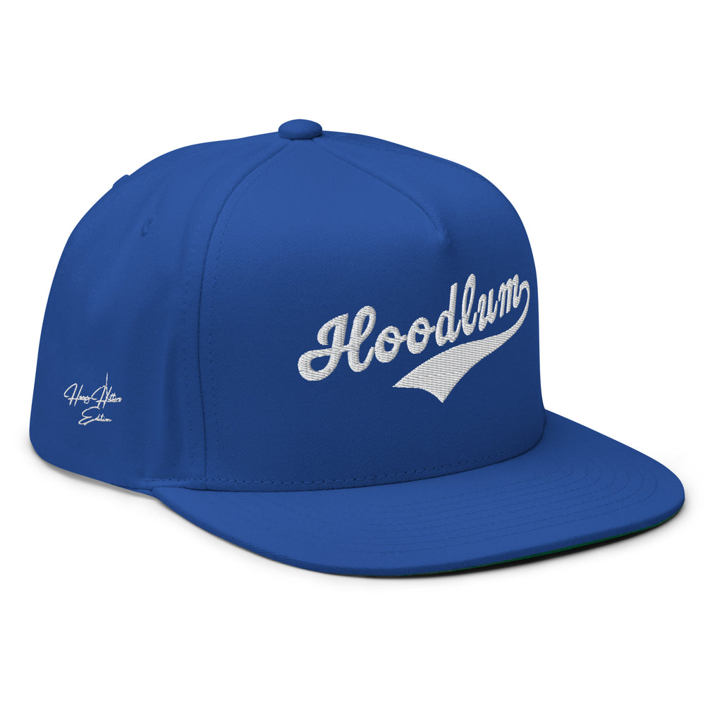 Flat Bill Baseball Cap: Heavy Hitters Edition - Sapphire Strike - The Hoodlum Co.