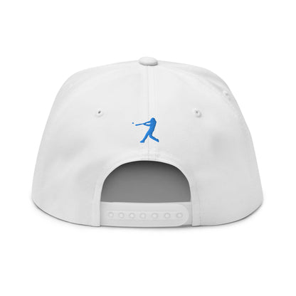 Gorra de béisbol con visera plana: edición Heavy Hitters - Blanco Blue Swash