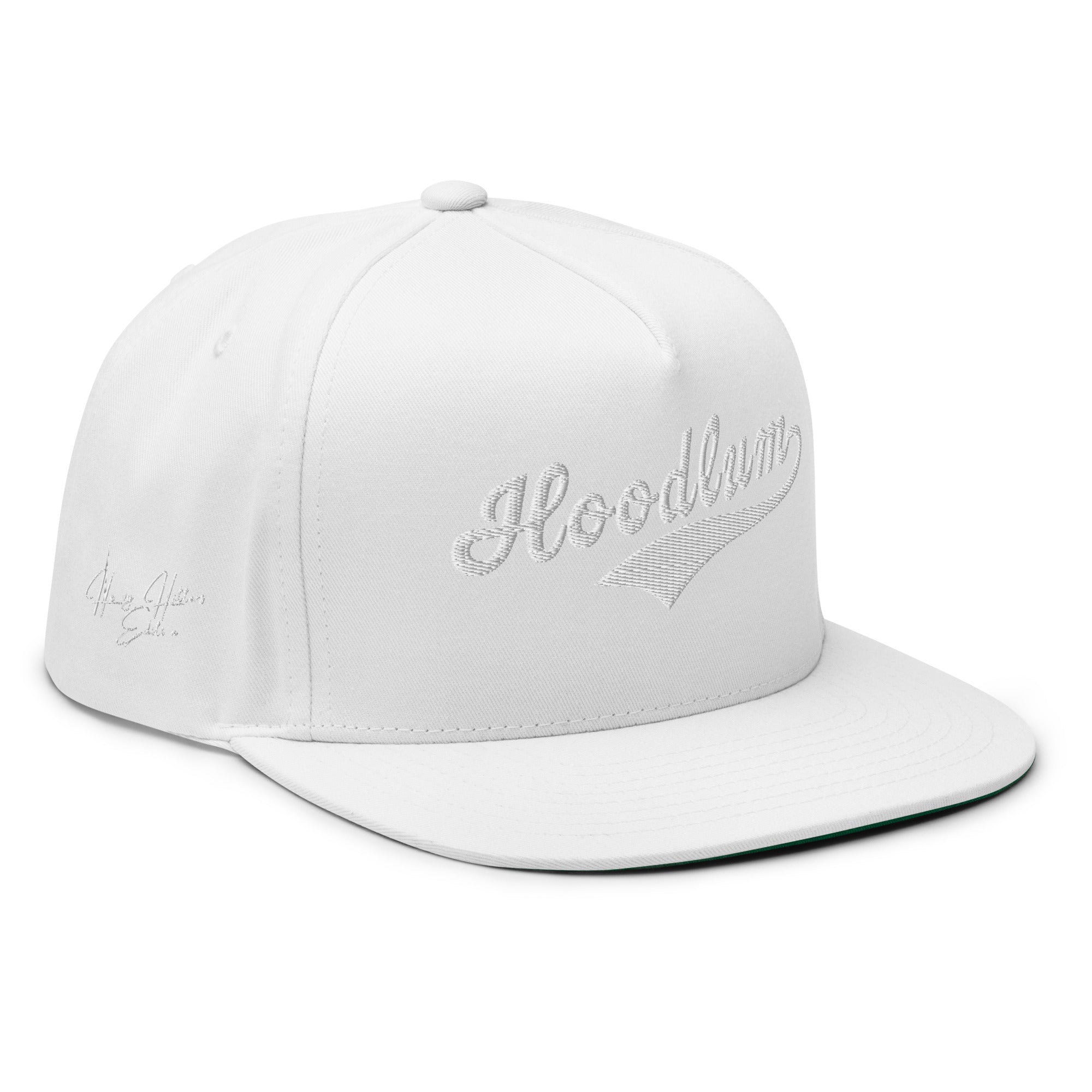 Flat Bill Baseball Cap: Heavy Hitters Edition - Blazing White - The Hoodlum Co.